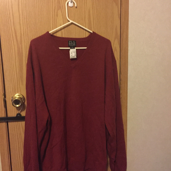 100% Cashmere Red Long Sleeve Sweater - Picture 1 of 5